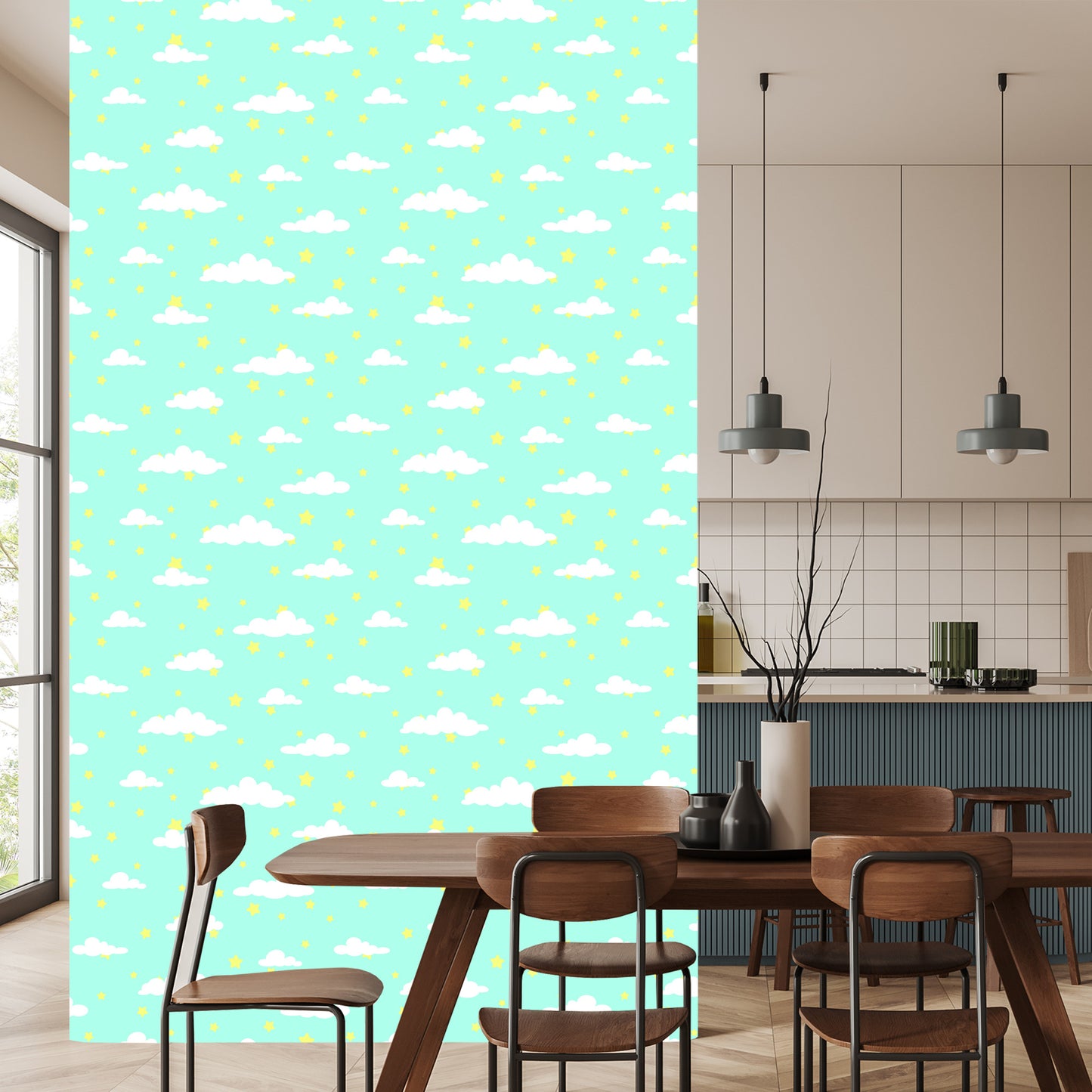 Wallpaper For Children - Stars And Clouds