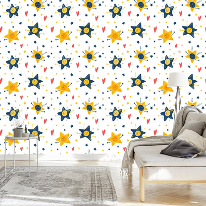 Wallpaper For Children - Stars And Hearts