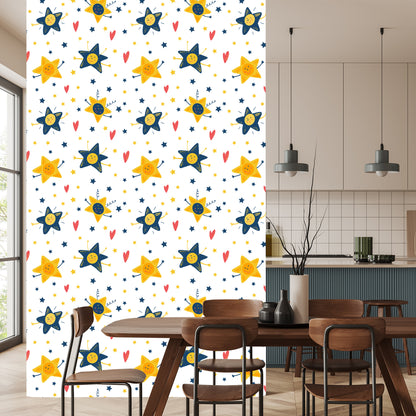 Wallpaper For Children - Stars And Hearts
