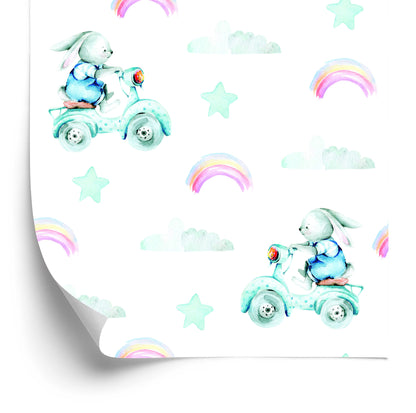 Wallpaper Rabbits On The Background Of The Stars