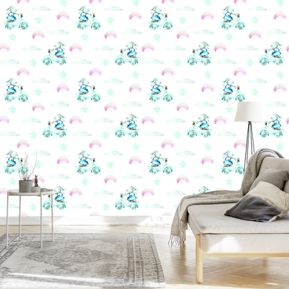 Wallpaper Rabbits On The Background Of The Stars