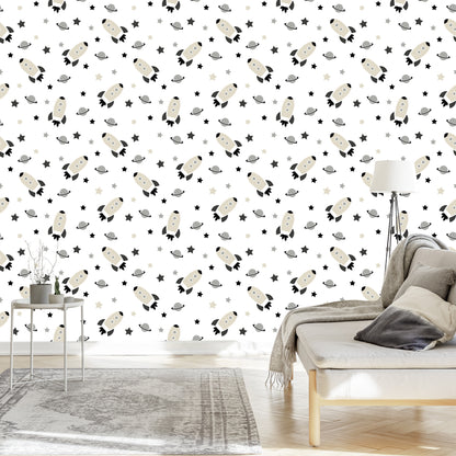 Wallpaper Cosmos Planet Stars For Children's Room