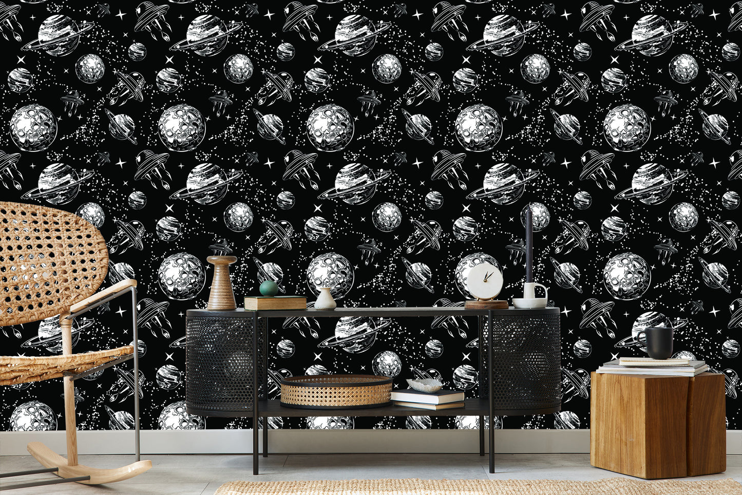 Wallpaper Spaceships Among Planets