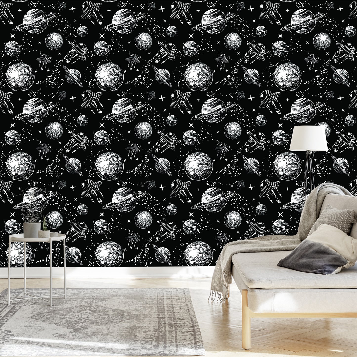 Wallpaper Spaceships Among Planets