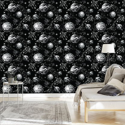 Wallpaper Spaceships Among Planets
