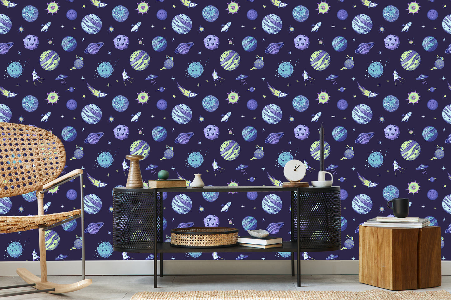Wallpaper Blue Cosmos And Planets