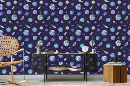 Wallpaper Blue Cosmos And Planets