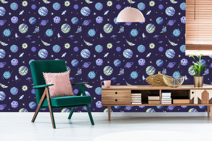 Wallpaper Blue Cosmos And Planets