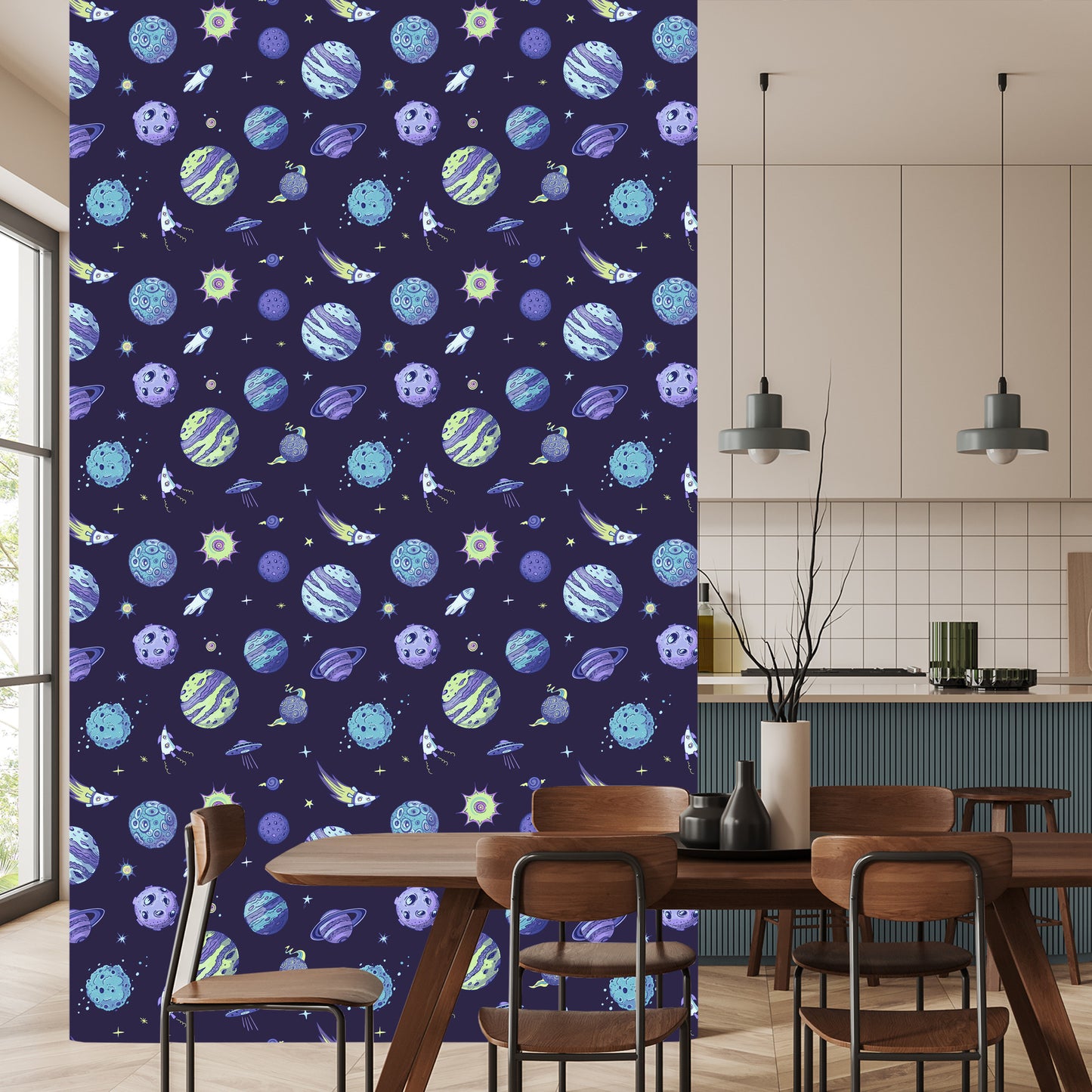 Wallpaper Blue Cosmos And Planets