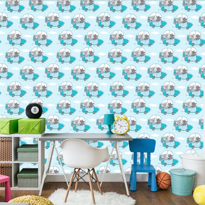 Wallpaper For Children - Teddy Bears And Wolves On A Trip