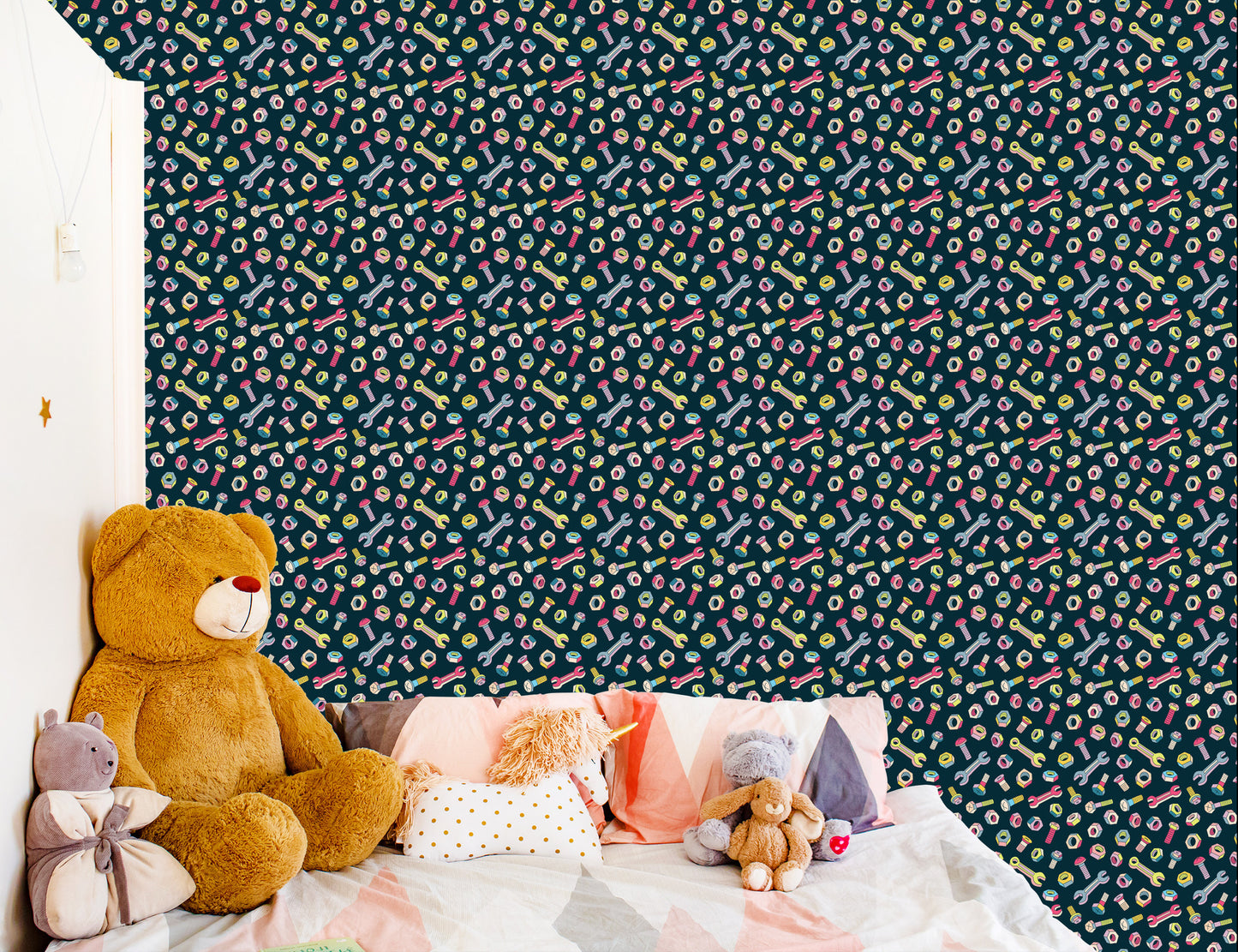 Wallpaper For Children - Colorful Screws And Keys