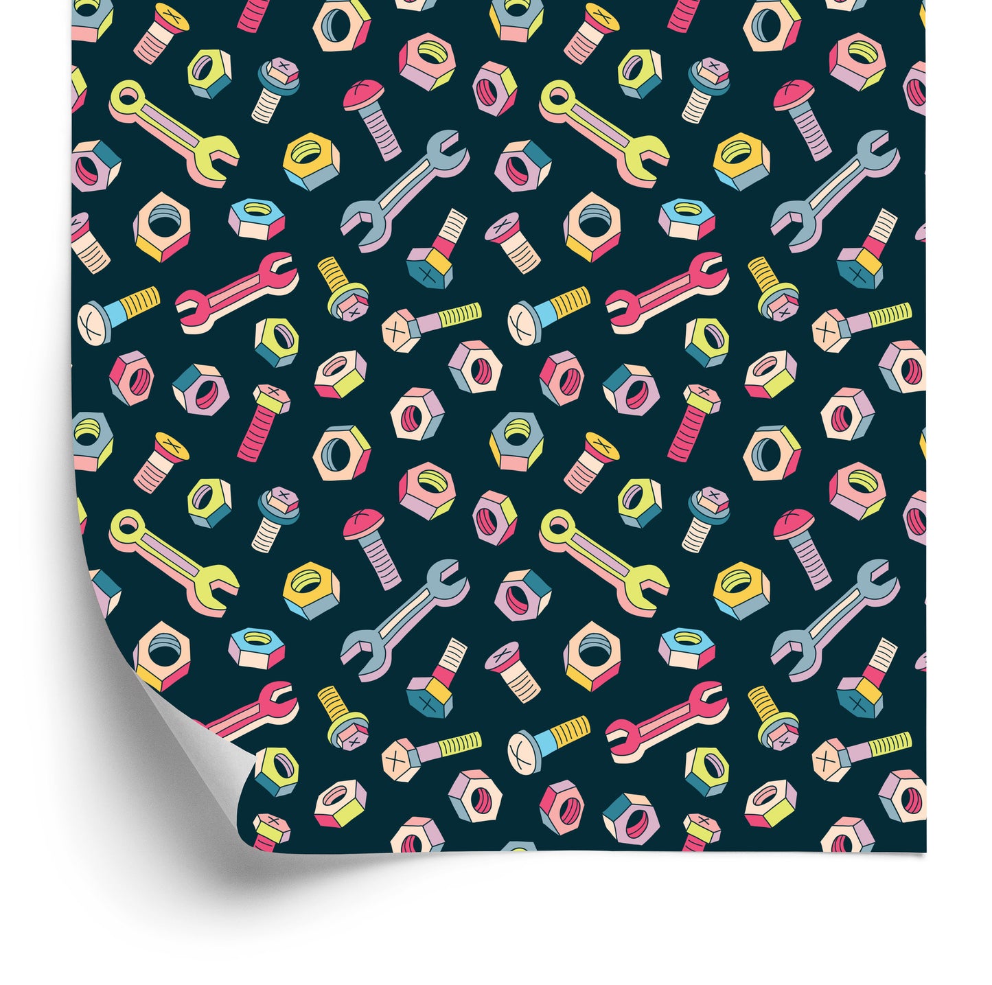 Wallpaper For Children - Colorful Screws And Keys
