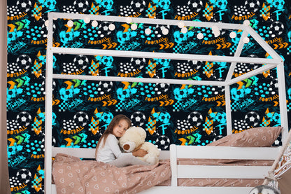 Wallpaper Wall Soccer Ball For Boy's Room