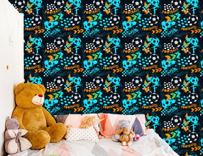 Wallpaper Wall Soccer Ball For Boy's Room