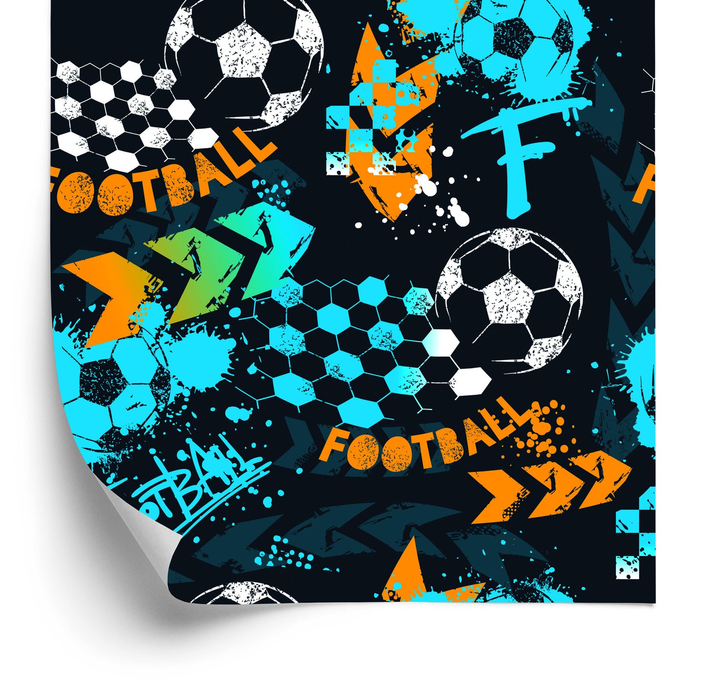 Wallpaper Wall Soccer Ball For Boy's Room
