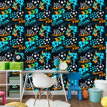 Wallpaper Wall Soccer Ball For Boy's Room