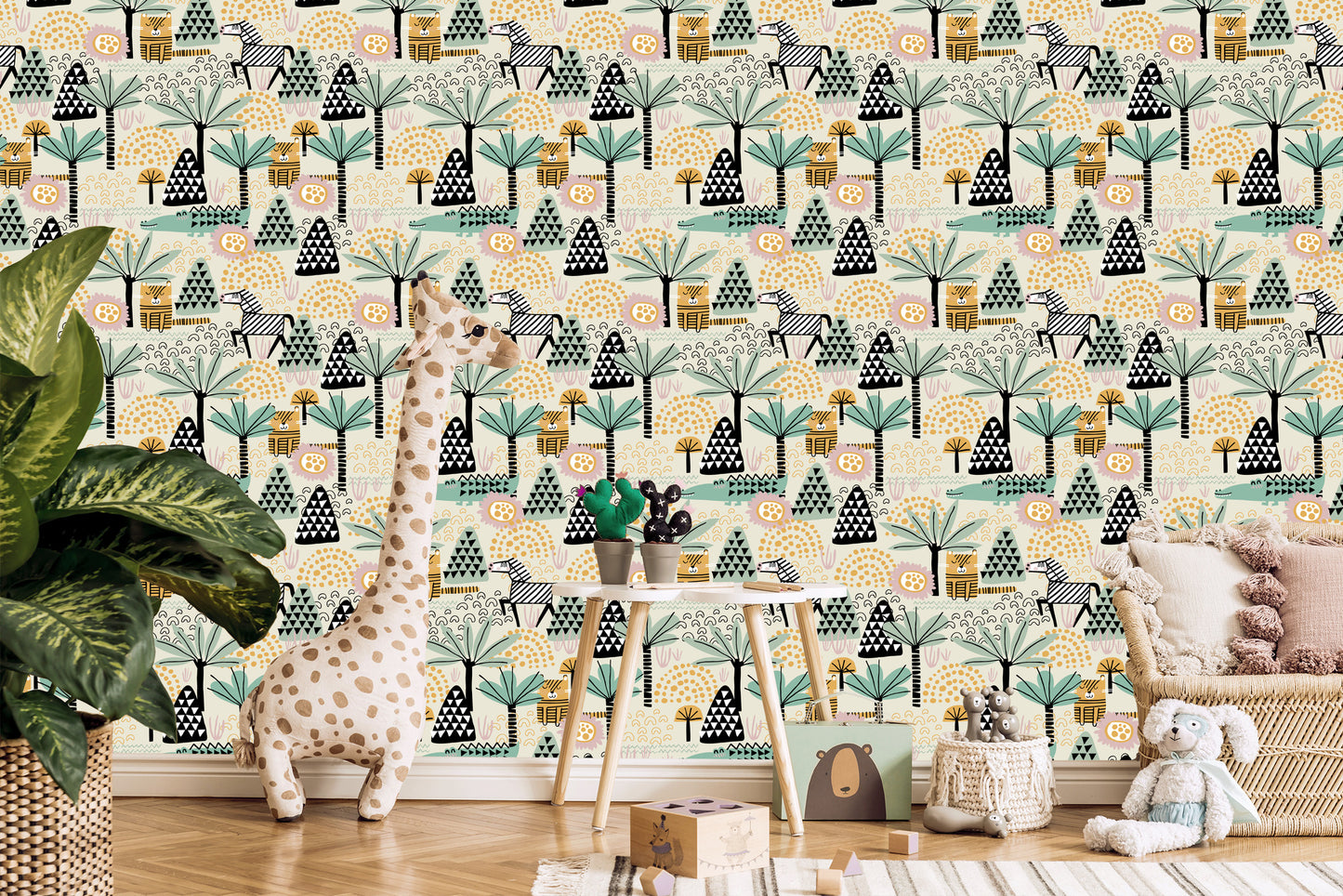 Wallpaper For A Boy, Animals Of A Palm Tree