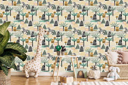 Wallpaper For A Boy, Animals Of A Palm Tree