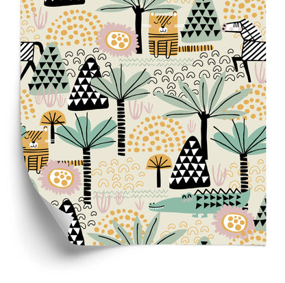 Wallpaper For A Boy, Animals Of A Palm Tree