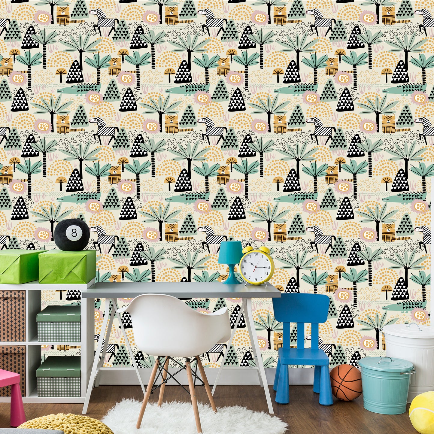 Wallpaper For A Boy, Animals Of A Palm Tree