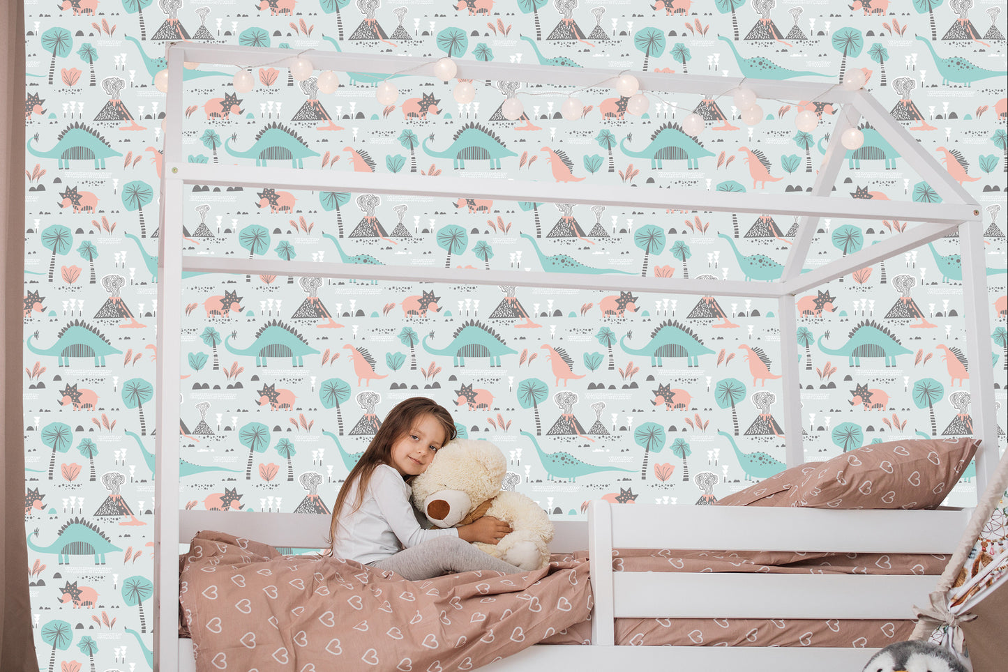 Wallpaper For Children. Dinosaurs. Plants, Trees. Nature