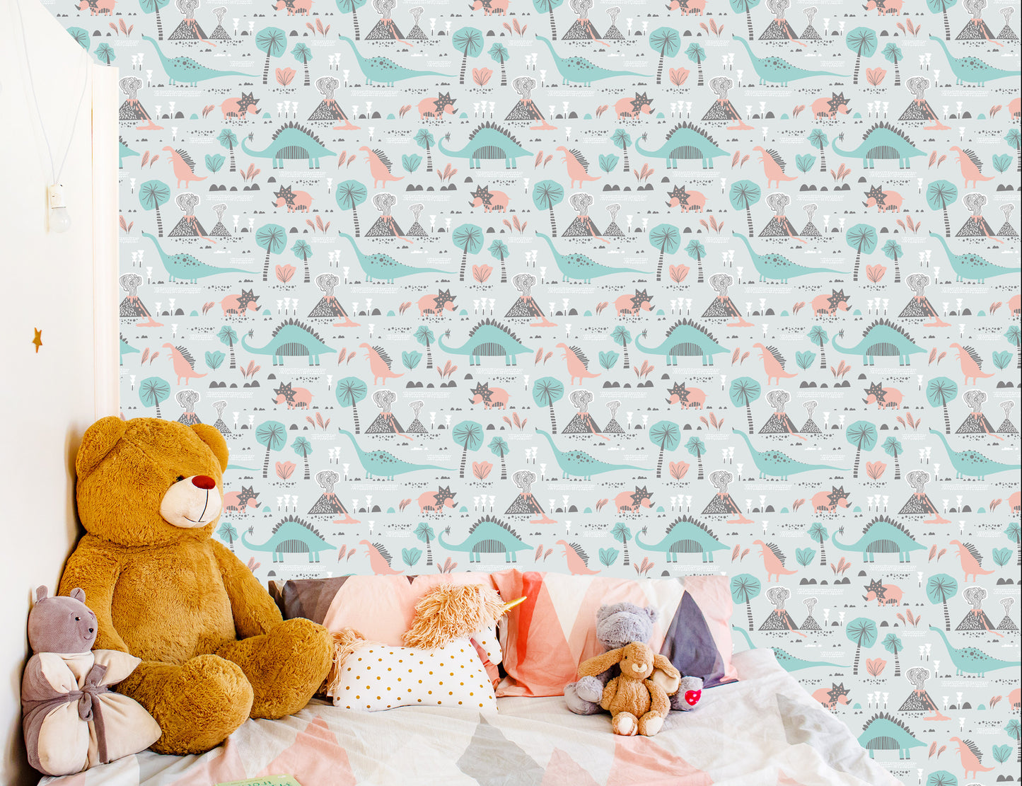 Wallpaper For Children. Dinosaurs. Plants, Trees. Nature