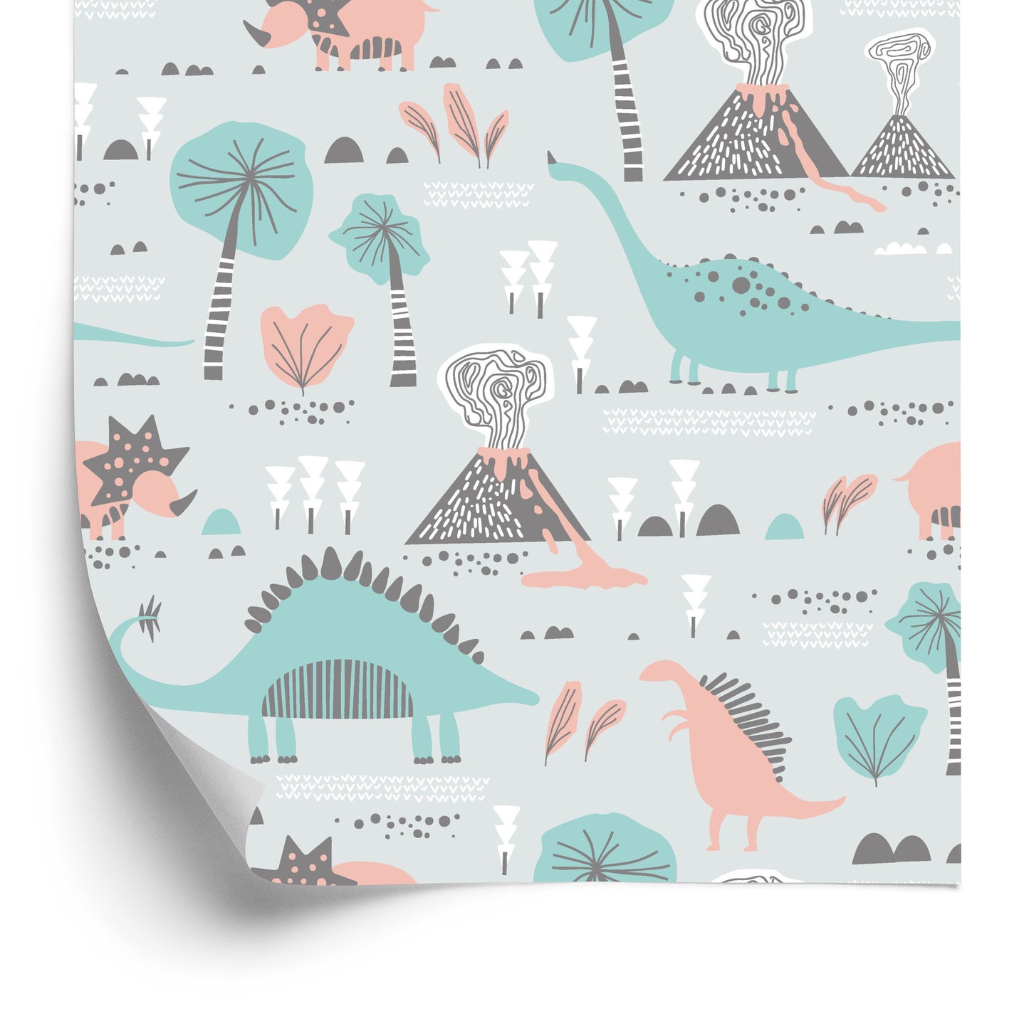 Wallpaper For Children. Dinosaurs. Plants, Trees. Nature
