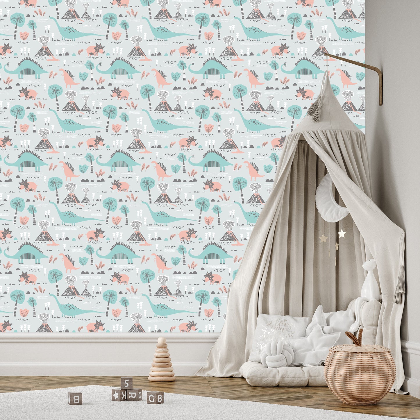 Wallpaper For Children. Dinosaurs. Plants, Trees. Nature