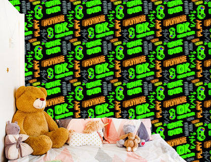 Wallpaper Youthful Pixelated Colorful Lettering 3D Pattern