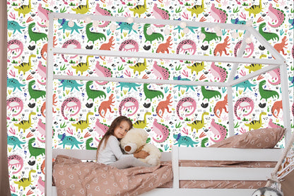 Wallpaper For Children - Colorful Dinosaurs