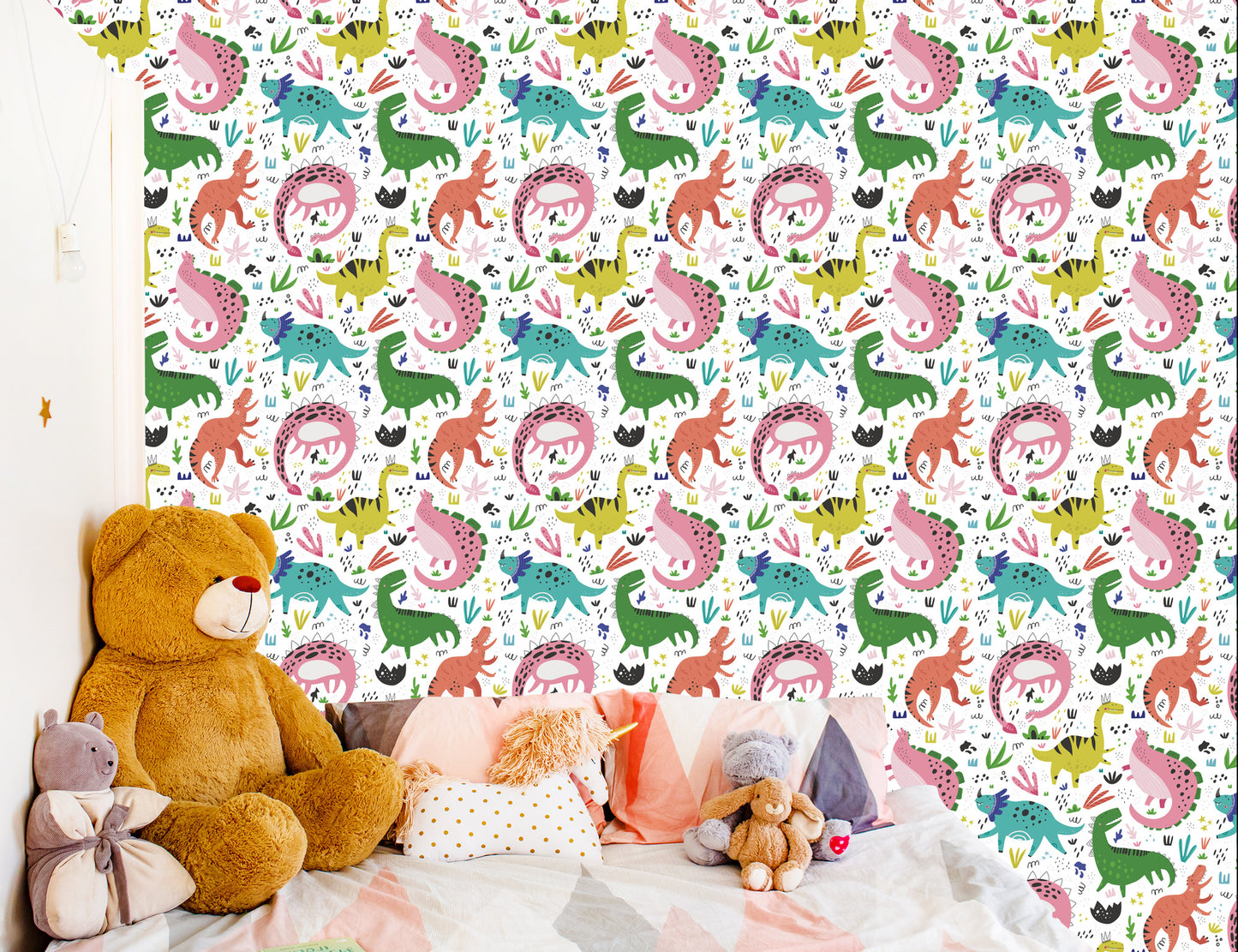 Wallpaper For Children - Colorful Dinosaurs