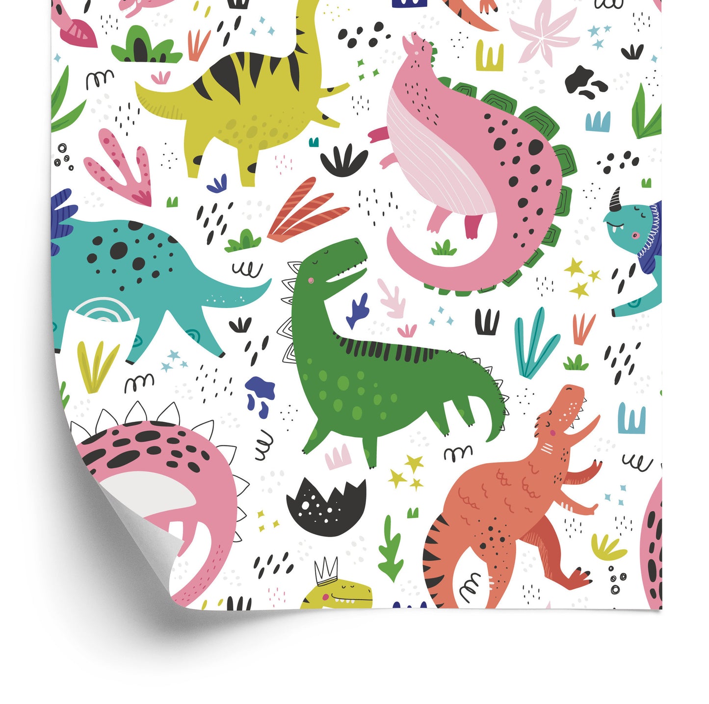 Wallpaper For Children - Colorful Dinosaurs