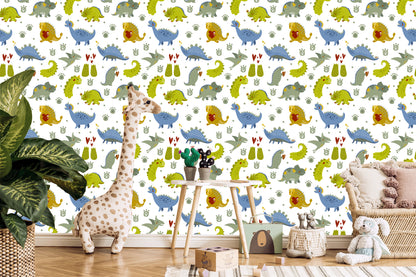 Wallpaper Dinosaurs Heart Dots