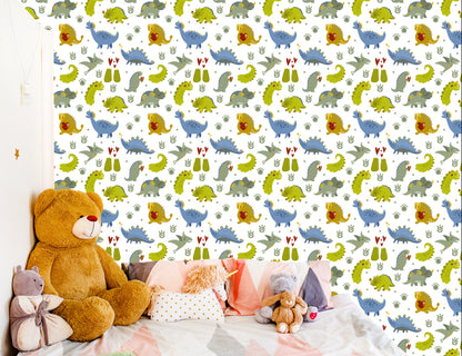 Wallpaper Dinosaurs Heart Dots