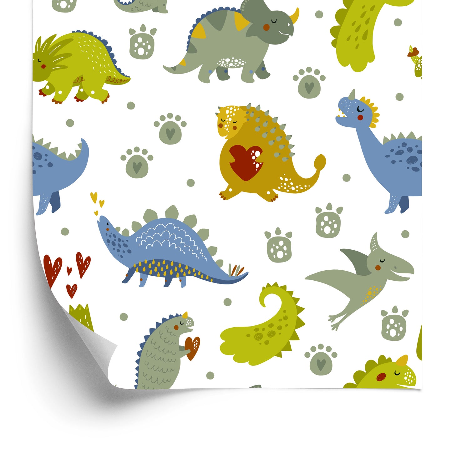 Wallpaper Dinosaurs Heart Dots