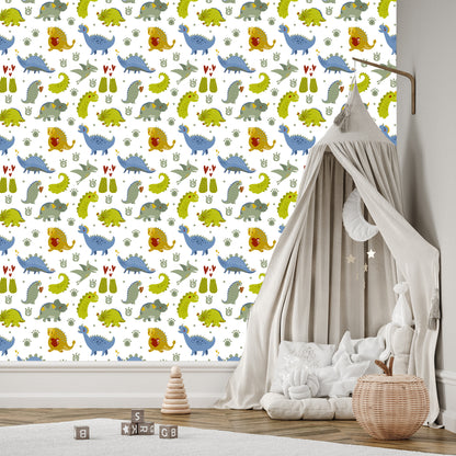 Wallpaper Dinosaurs Heart Dots