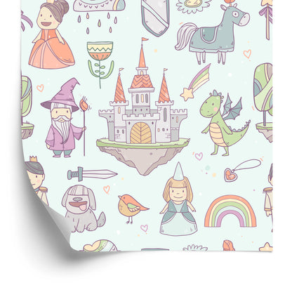 Wallpaper Children's Fairy Tale, Fairies, Dragons, Dogs