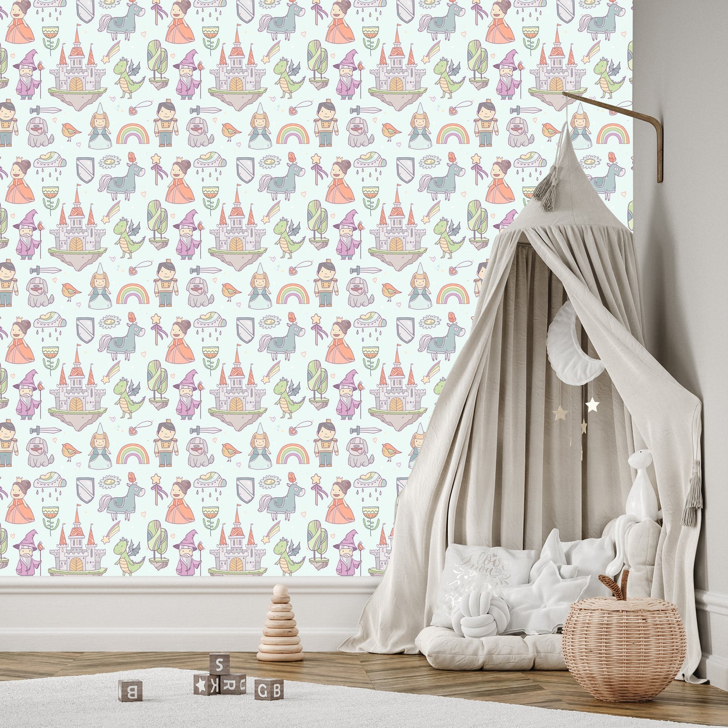 Wallpaper Children's Fairy Tale, Fairies, Dragons, Dogs