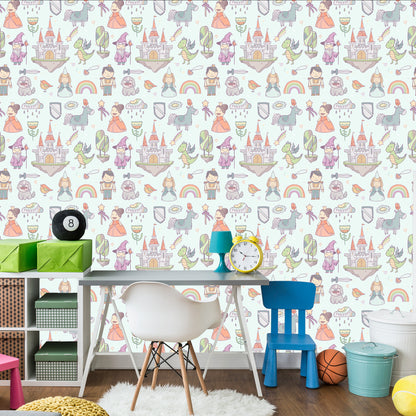 Wallpaper Children's Fairy Tale, Fairies, Dragons, Dogs