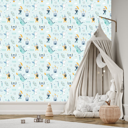 Wallpaper Castle Dragons Knights From A Fairy Tale For A Boy