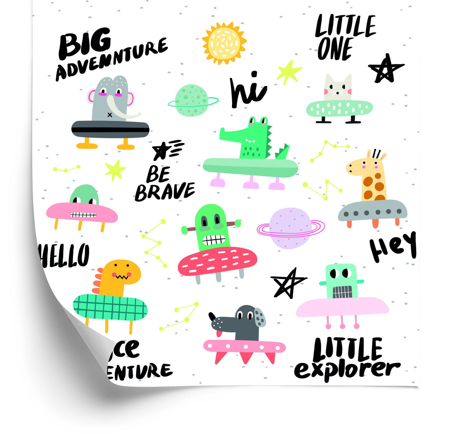 Wallpaper Baby Animals In Space