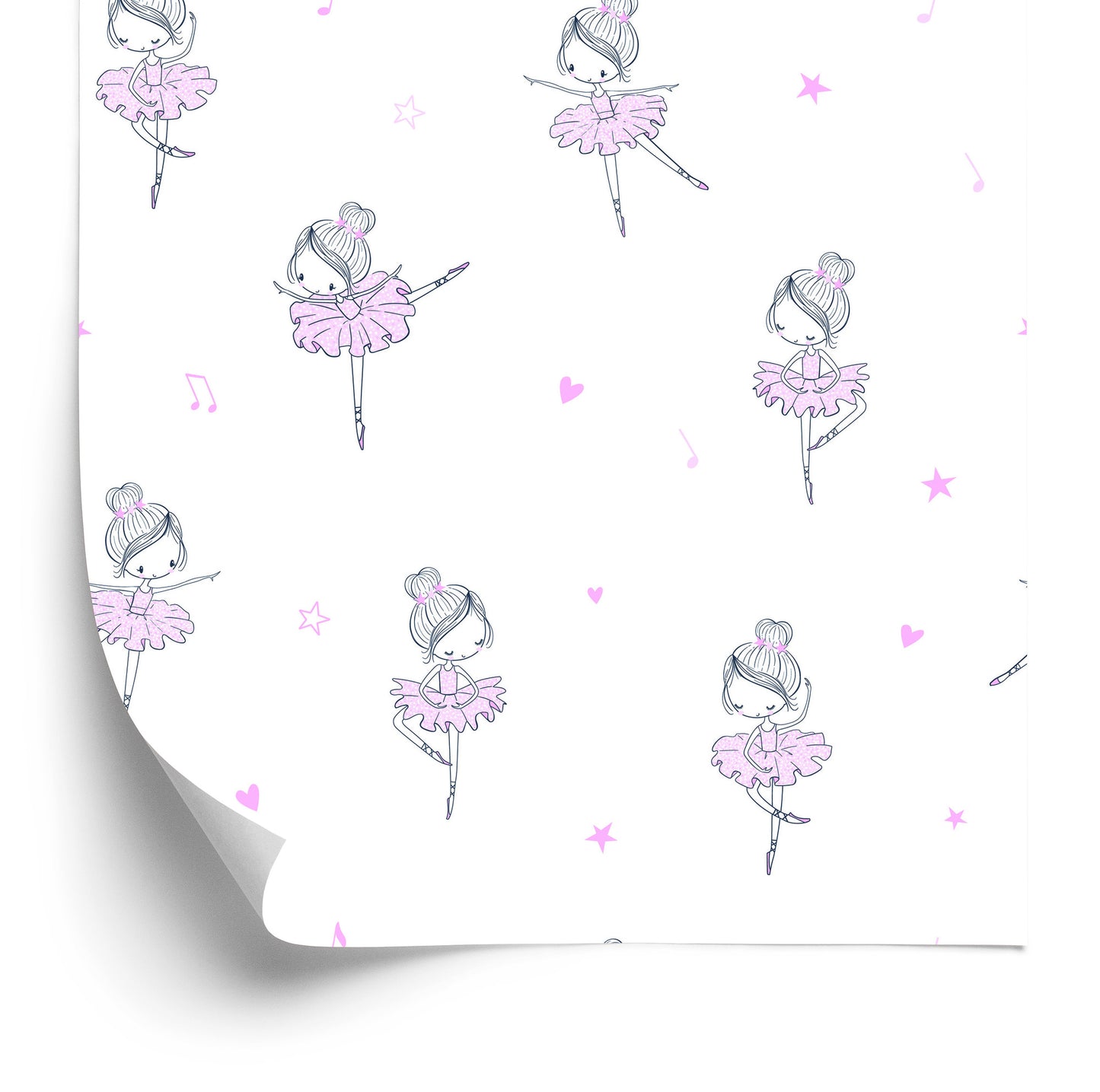 Wallpaper For Girls, Ballerinas, Hearts, Stars