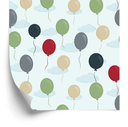 Wallpaper Balloons With Clouds In The Background