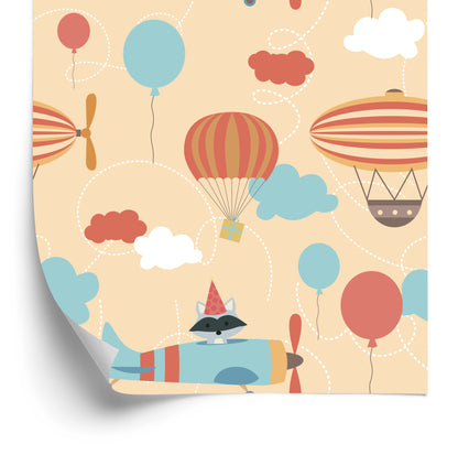 Wallpaper Balloons On A Background Of Airplanes