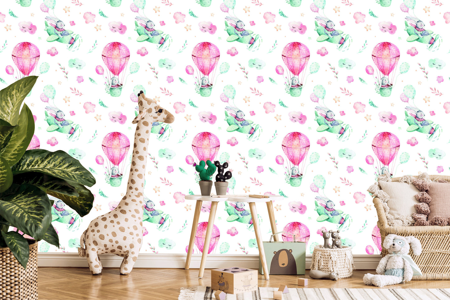 Wallpaper Rabbits In The Plane