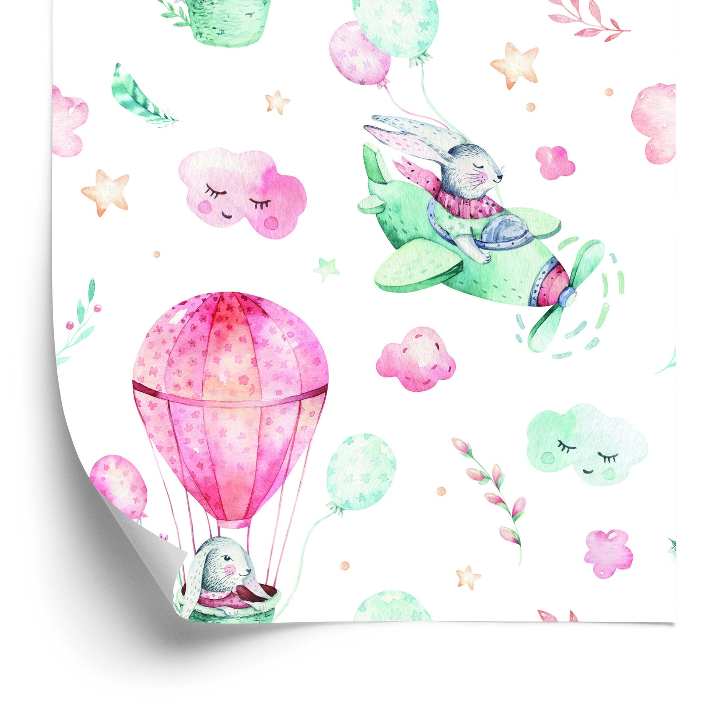 Wallpaper Rabbits In The Plane