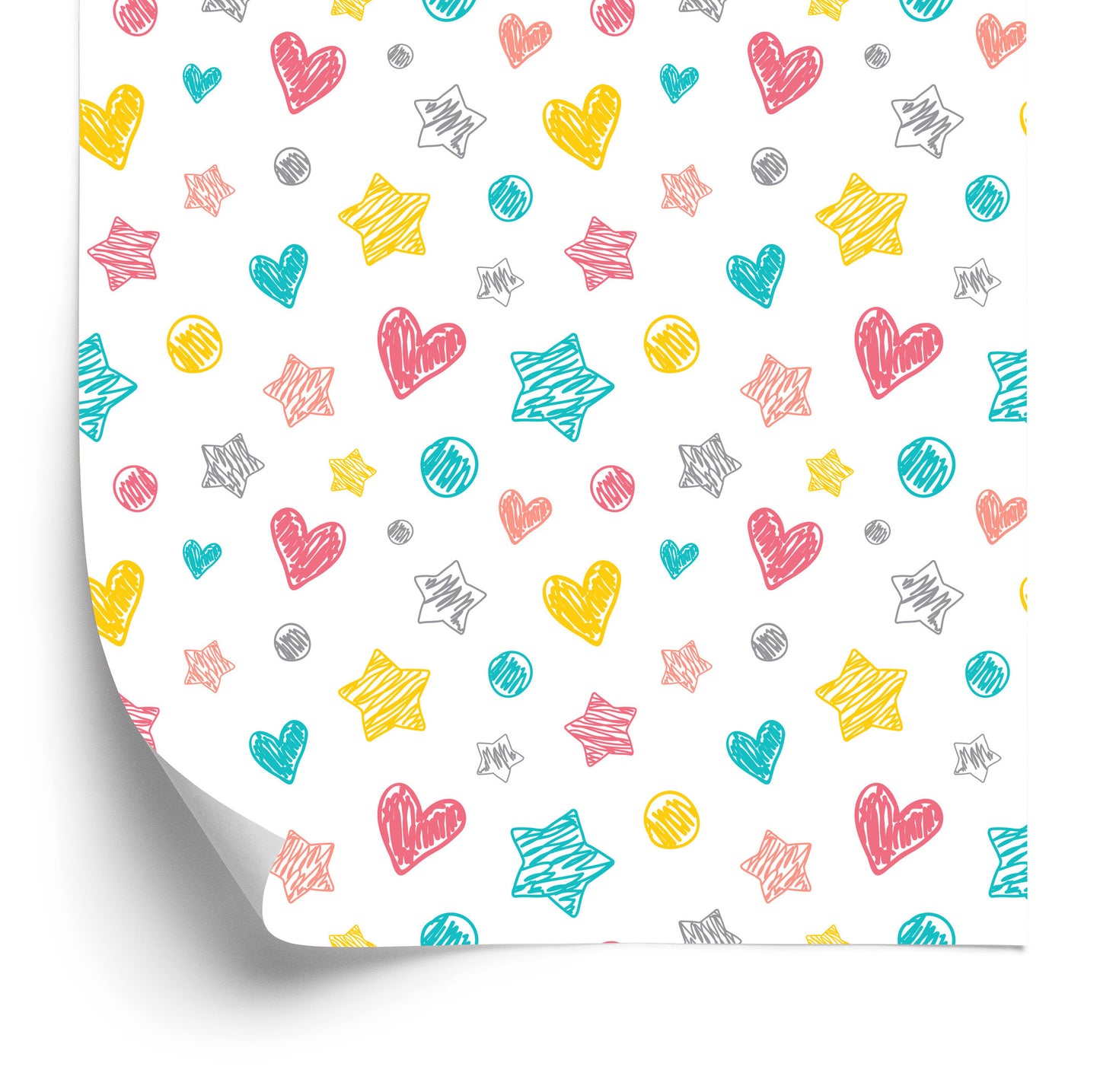Wallpaper For Children - Stylish Stars, Hearts And Polka Dots