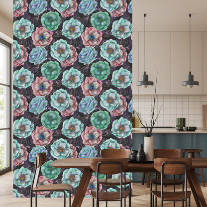 Wallpaper Colorful Anemones Painted With Watercolor
