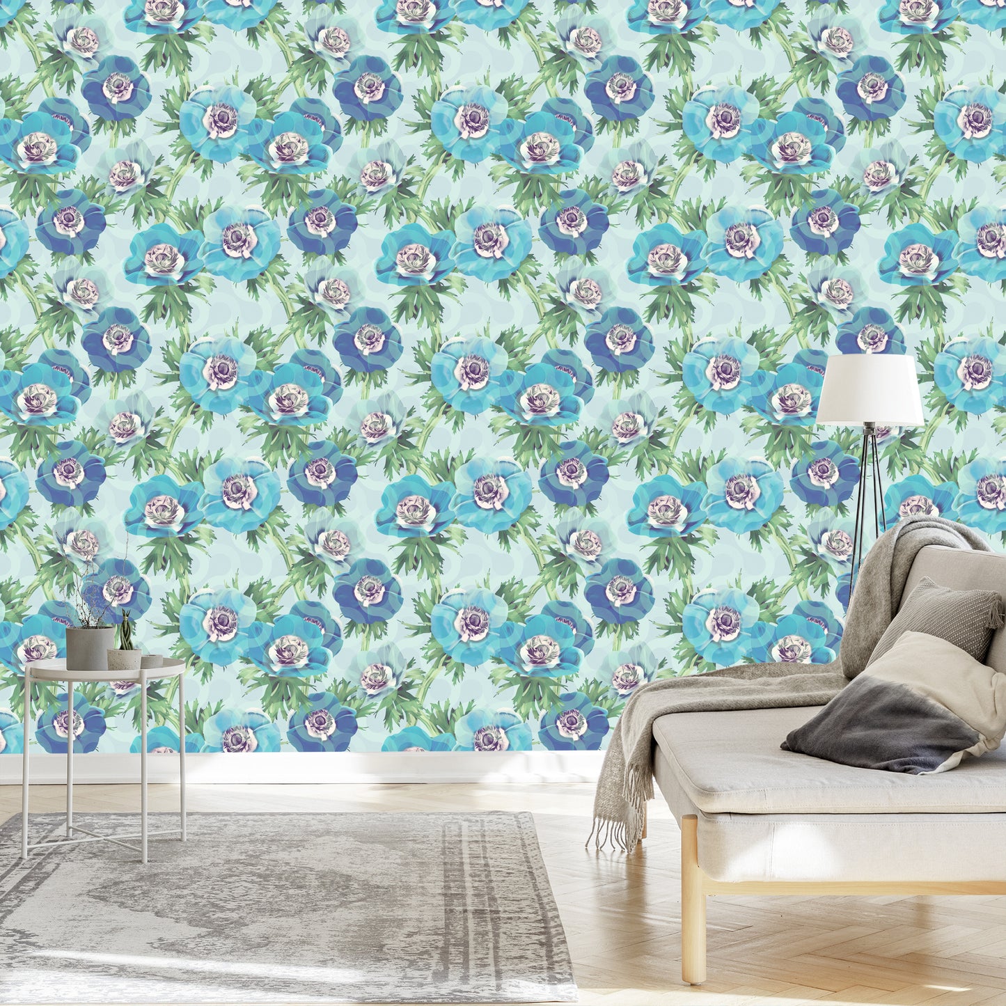 Wallpaper Beautiful Blue Anemone Flowers