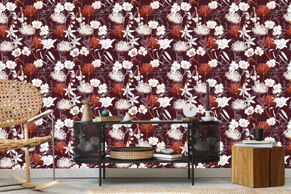 Wallpaper Wildflowers In Vintage Style
